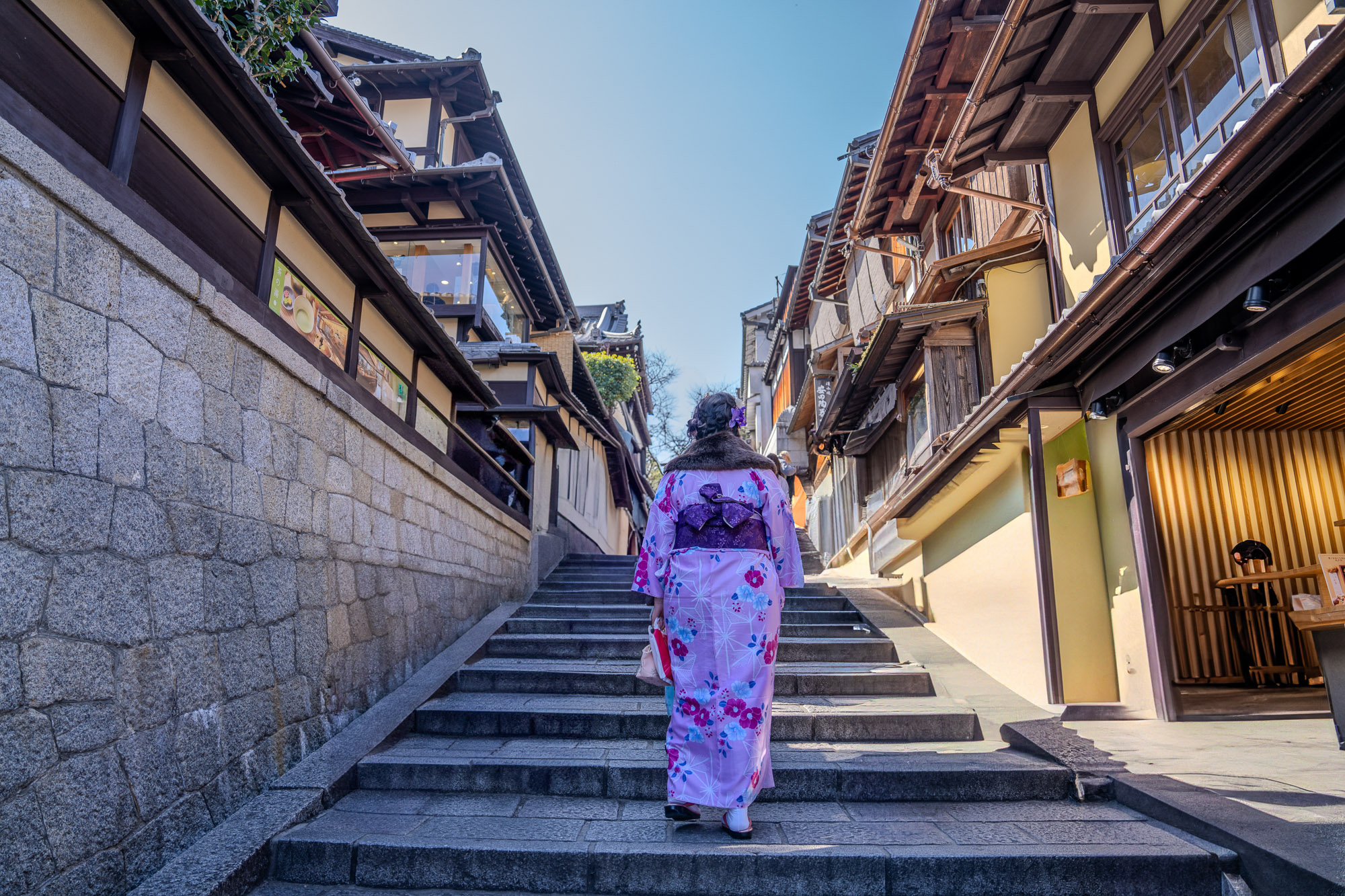 Portrait photography traditional kimono Kyoto street photography