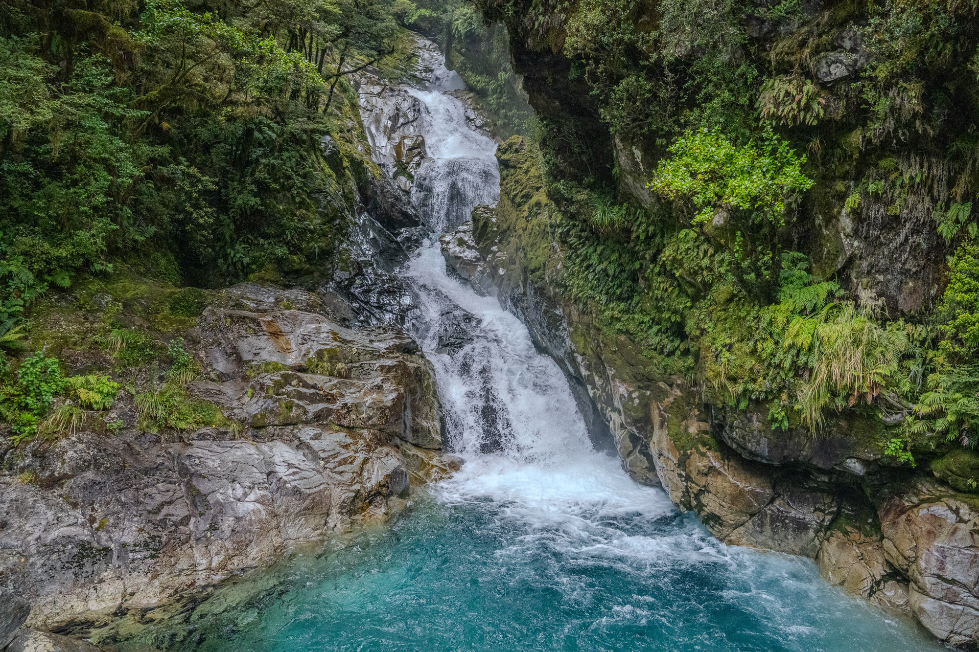 Waterfall landscape photography turquoise pool nature photography
